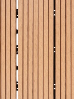Discount Beliani Rivestimenti e piastrelle da esterno ATELETA Composito legno-plastica (WPC) chiaro Marrone