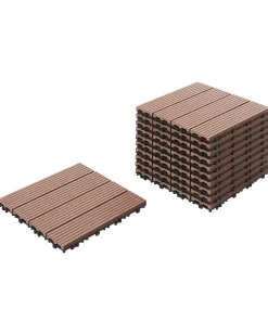Sale Beliani Rivestimenti e piastrelle da esterno ATELETA Composito legno-plastica (WPC) Marrone