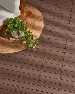 Sale Beliani Rivestimenti e piastrelle da esterno ATELETA Composito legno-plastica (WPC) Marrone