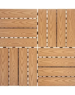 Sale Beliani Rivestimenti e piastrelle da esterno ATESSA Composito legno-plastica (WPC) chiaro Marrone