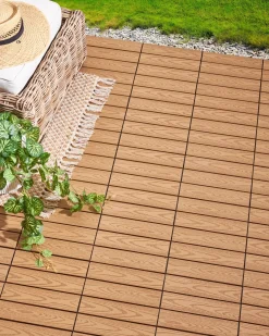 Sale Beliani Rivestimenti e piastrelle da esterno ATESSA Composito legno-plastica (WPC) chiaro Marrone