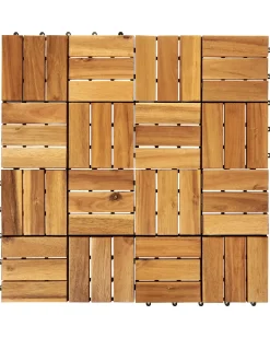 Outlet Beliani Rivestimenti e piastrelle da esterno ACERENZA Legno di acacia certificato Naturale