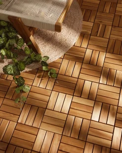 Outlet Beliani Rivestimenti e piastrelle da esterno ACERENZA Legno di acacia certificato Naturale