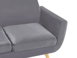 Outlet Beliani Rivestimento per divano a 2 posti BERNES Velluto Grigio