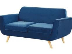 Beliani BERNES Velluto marino Blu