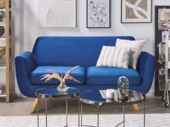 Beliani BERNES Velluto marino Blu