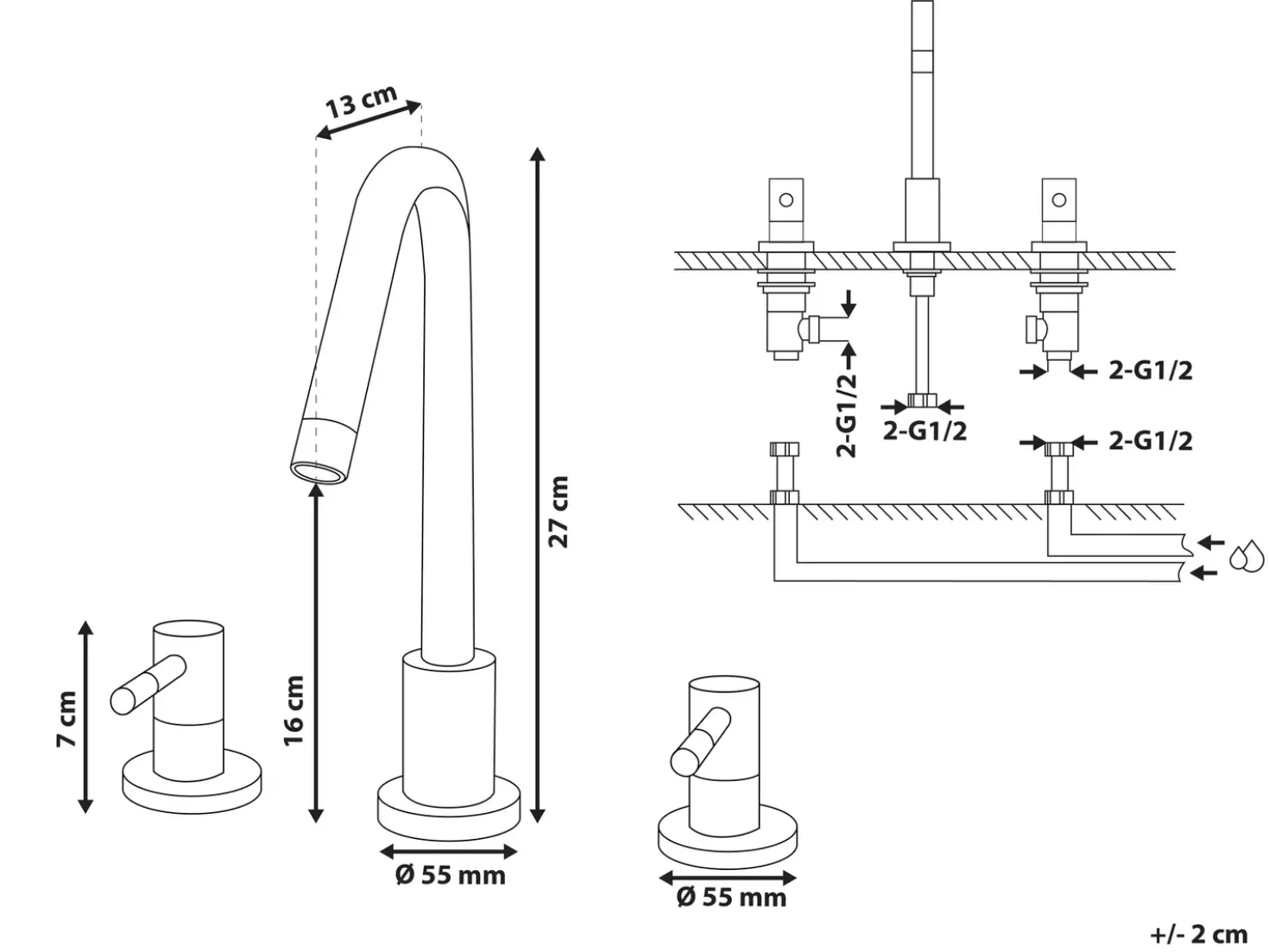 Rubinetteria per lavabo KALAMBO Ottone Oro
