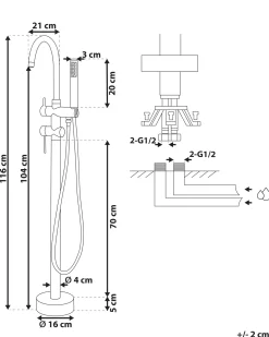 Sale Beliani Rubinetteria per vasca da bagno freestanding TUGELA Argento