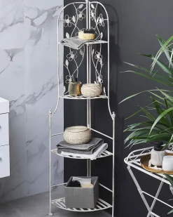 Best Beliani Scaffalatura ad angolo BIELLA Metallo 35 cm 35 cm Bianco