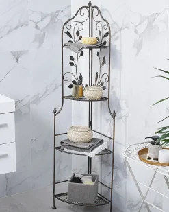 Discount Beliani Scaffalatura ad angolo SIDERNO Metallo 35 cm 35 cm Nero Oro Nero