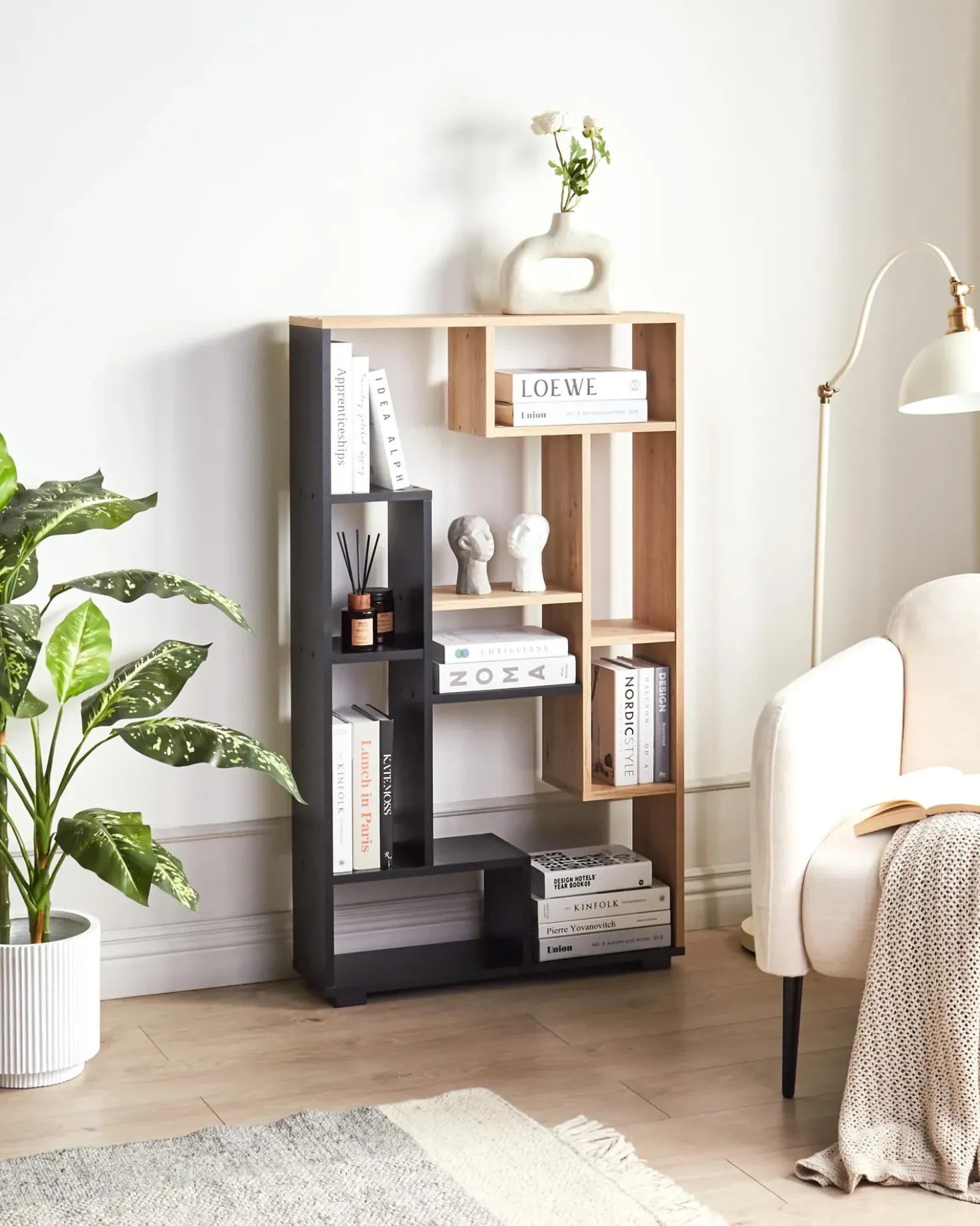 Scaffale ALMA 122 cm Marrone/Nero