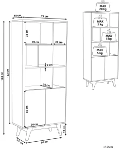 Discount Beliani Scaffale COLUMBUS 182 cm Marrone/Bianco Bianco Marrone
