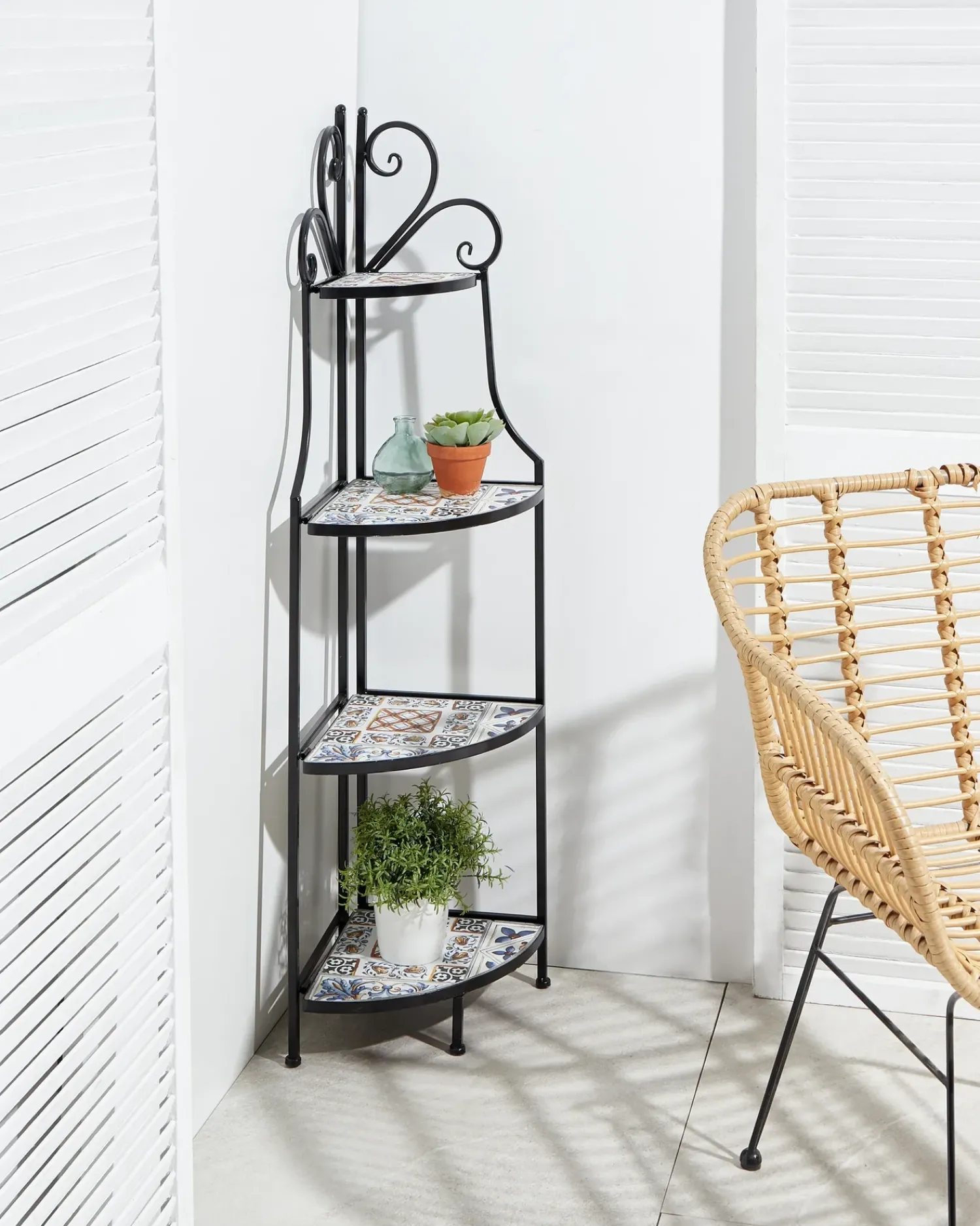 Beliani Scaffale FAVARA Metallo 43 cm 32 cm Nero Multicolore Nero