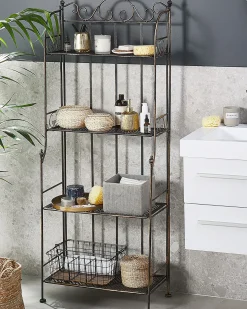 Outlet Beliani Scaffale ISERNIA Metallo 61 cm 29 cm Nero Oro Nero