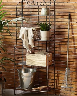 Outlet Beliani Scaffale ISERNIA Metallo 61 cm 29 cm Nero Oro Nero