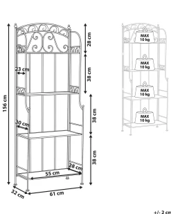 New Beliani Scaffale PADUA Metallo 61 cm 32 cm Bianco