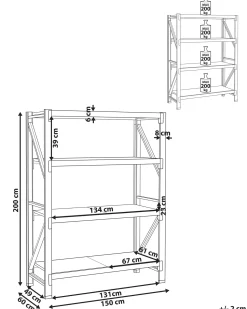 Online Beliani Scaffale per garage FIUGGI Metallo 60 cm Arancione Arancione Blu