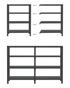 Sale Beliani Scaffale per garage FIUGGI Metallo 60 cm Nero