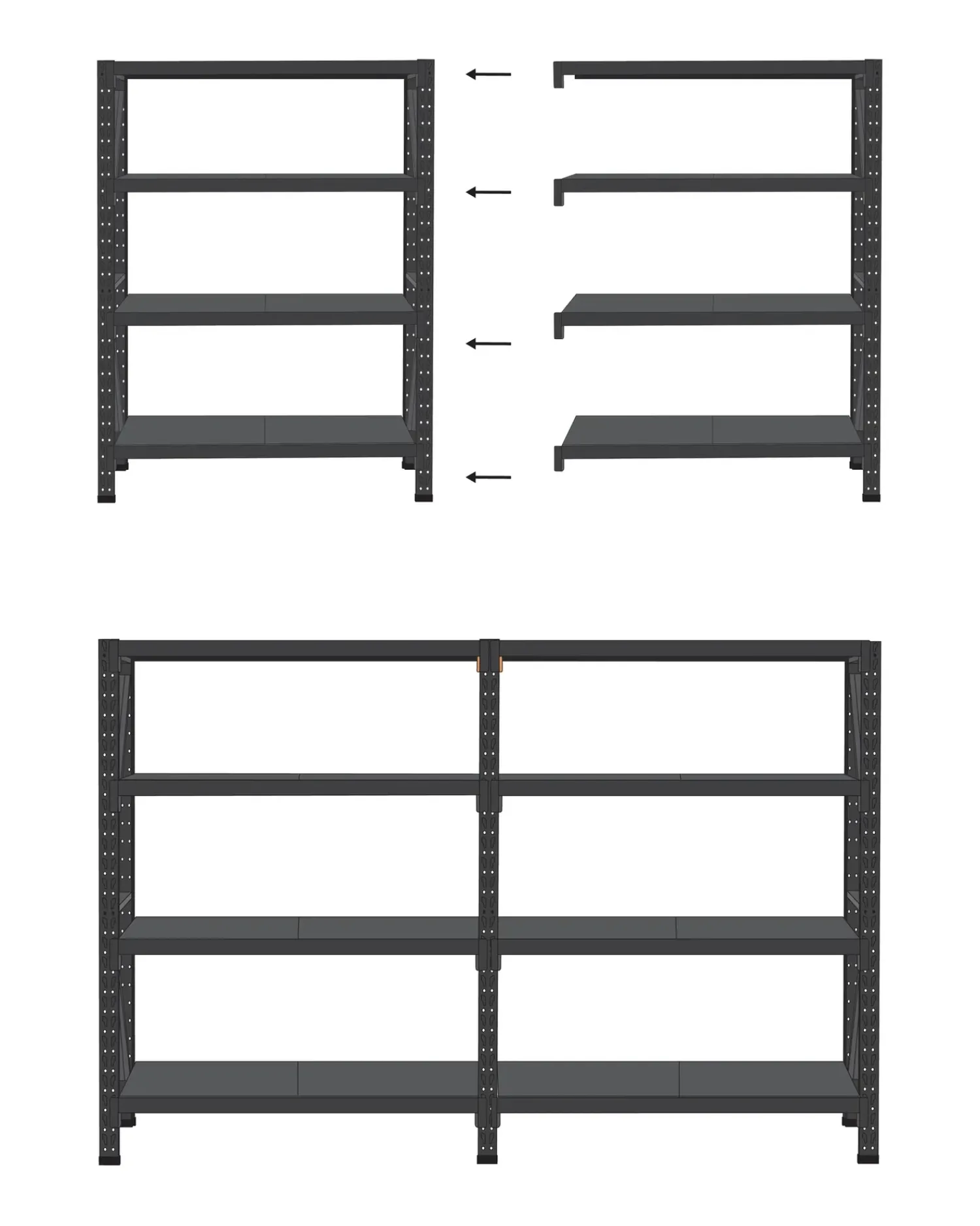 Sale Beliani Scaffale per garage FIUGGI Metallo 60 cm Nero