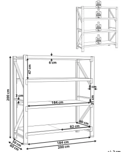 Beliani Scaffale per garage FIUGGI Metallo 60 cm Arancione Arancione Blu