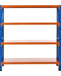 Beliani Scaffale per garage FIUGGI Metallo 60 cm Arancione Arancione Blu