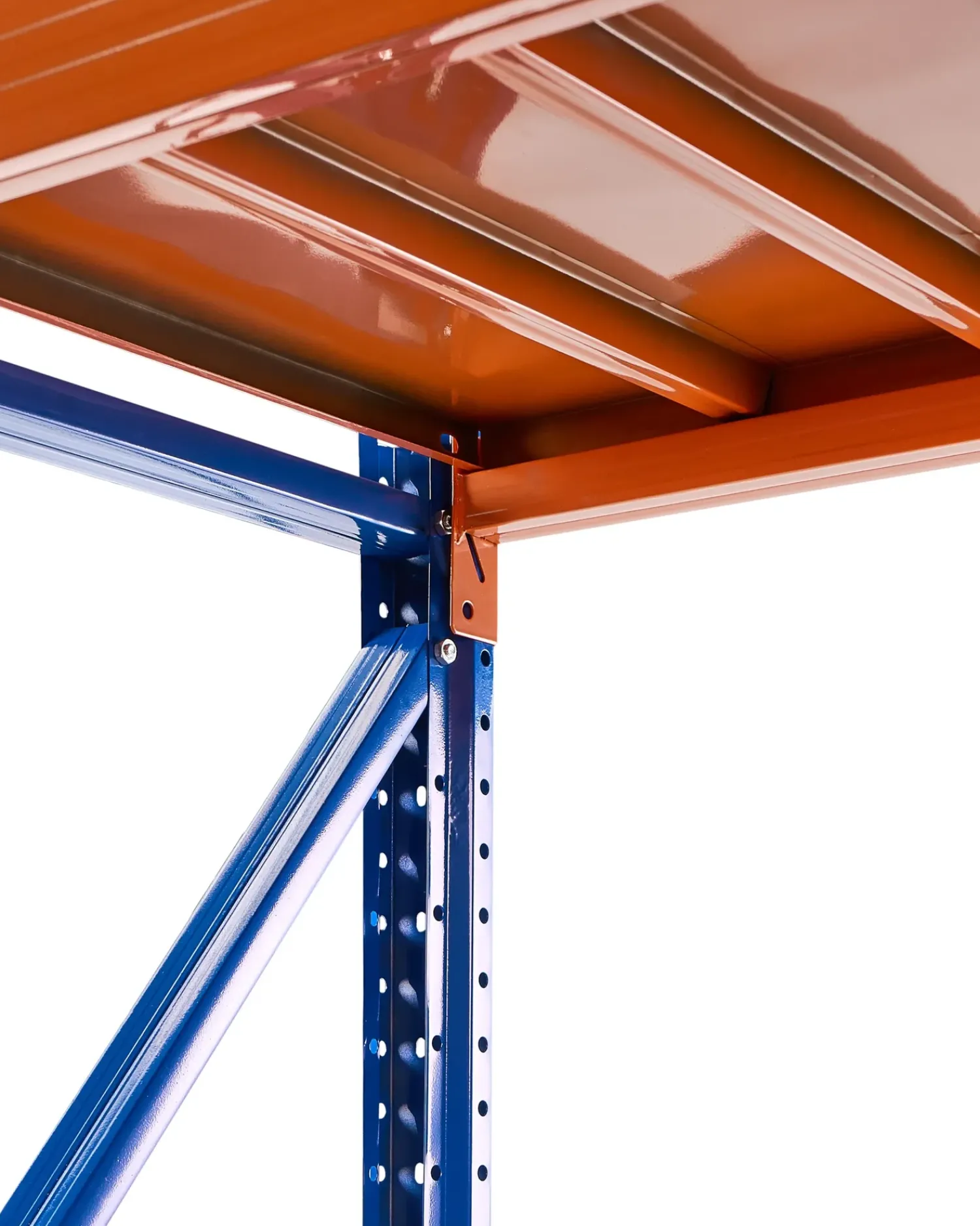 Beliani Scaffale per garage FIUGGI Metallo 60 cm Arancione Arancione Blu