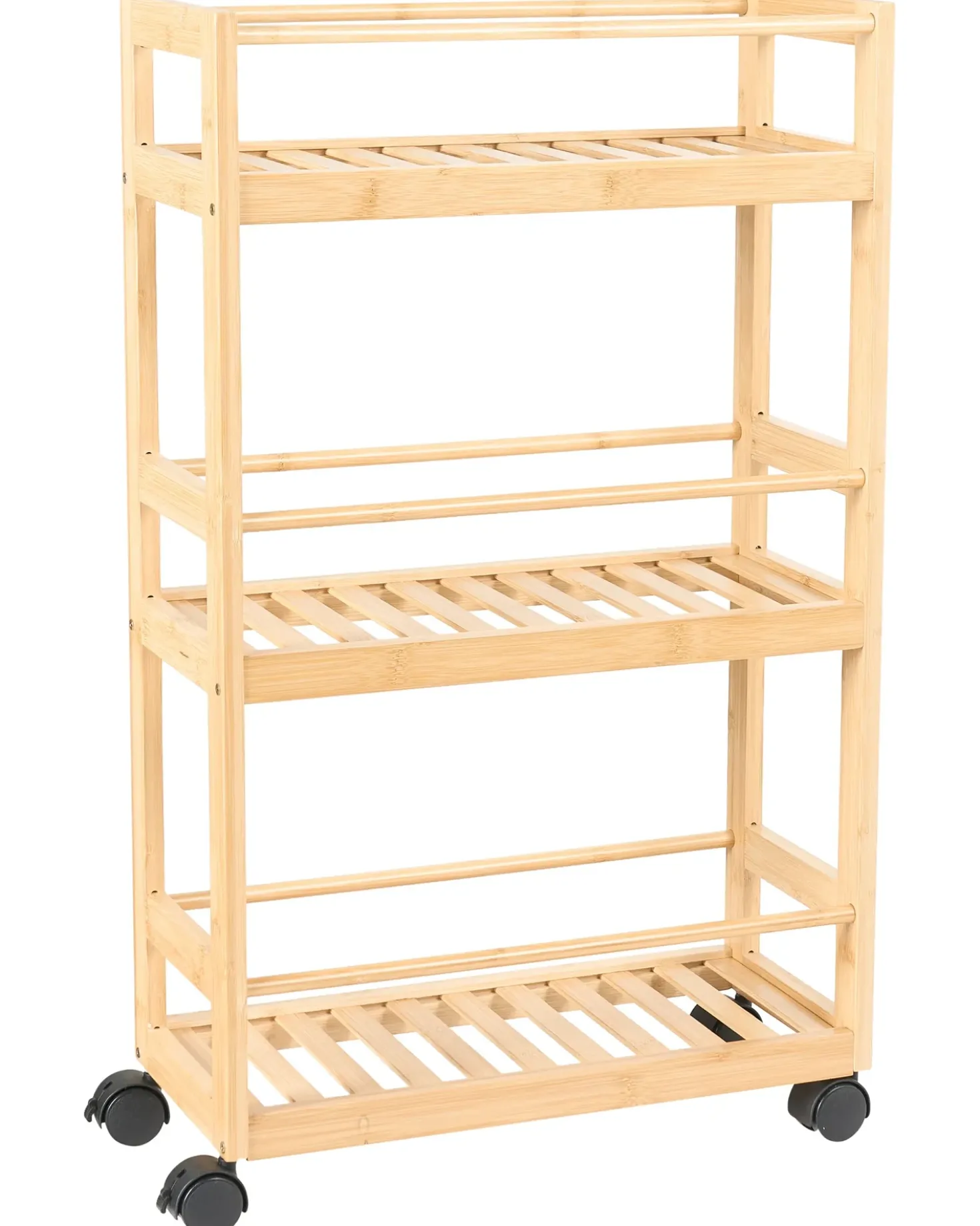 Scaffale QUINTAY Bambù Marrone chiaro con ruote