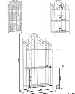 Beliani Scaffale VISANO Metallo 59 cm 30 cm Grigio
