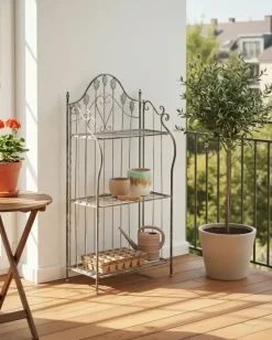 Beliani Scaffale VISANO Metallo 59 cm 30 cm Grigio