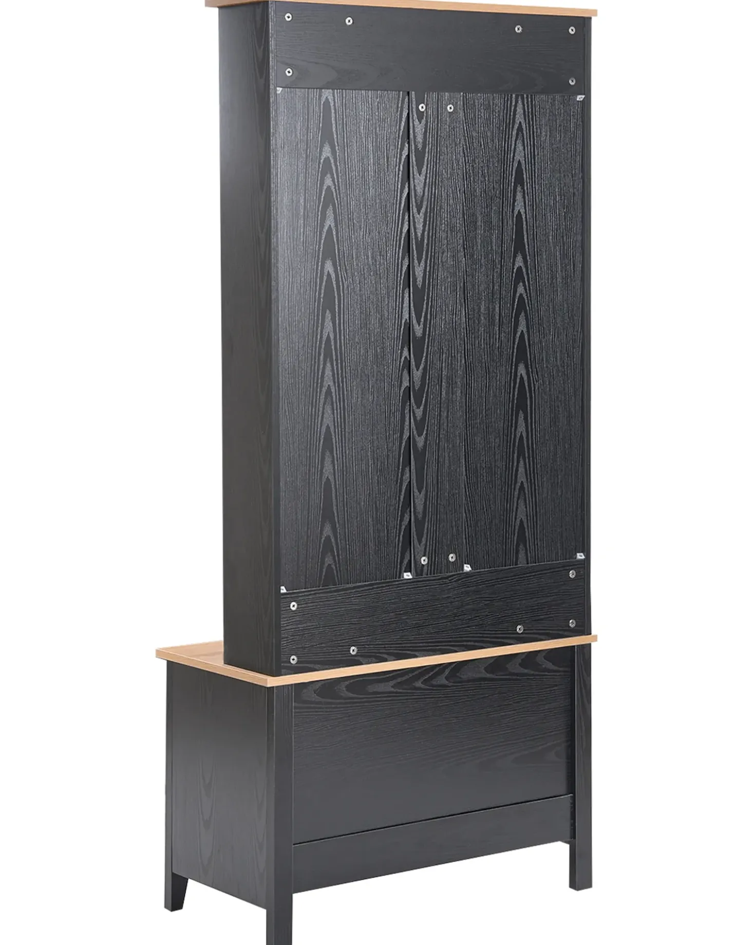 Scarpiera con appendiabiti DURACK Nero/Marrone chiaro