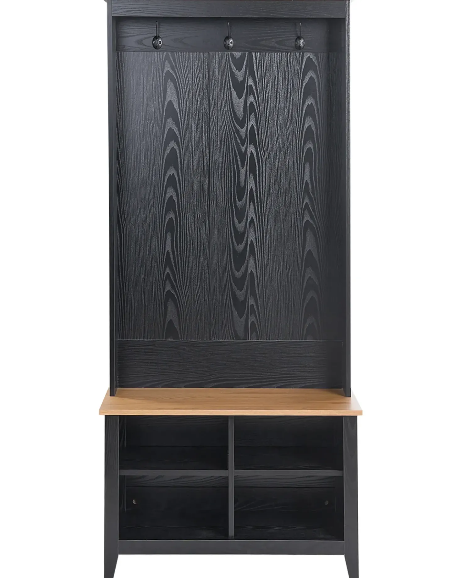 Scarpiera con appendiabiti DURACK Nero/Marrone chiaro