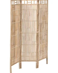 Clearance Beliani Schermo divisorio da giardino a 3 pannelli CEFALU Pieghevole chiaro Marrone