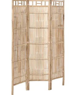 Clearance Beliani Schermo divisorio da giardino a 3 pannelli CEFALU Pieghevole chiaro Marrone
