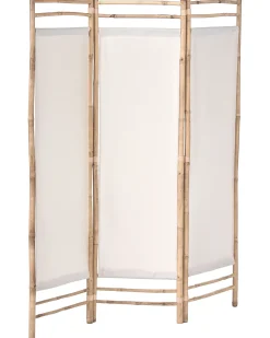 Outlet Beliani Schermo divisorio da giardino a 3 pannelli ALBEROBELLO Pieghevole Marrone chiaro Beige Marrone