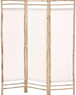 Outlet Beliani Schermo divisorio da giardino a 3 pannelli ALBEROBELLO Pieghevole Marrone chiaro Beige Marrone