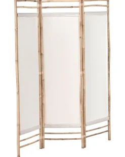 Outlet Beliani Schermo divisorio da giardino a 3 pannelli ALBEROBELLO Pieghevole Marrone chiaro Beige Marrone