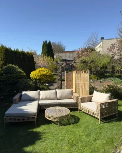 Best Beliani Schermo per la privacy da giardino a 5 pannelli CEFALU Pieghevole chiaro Marrone