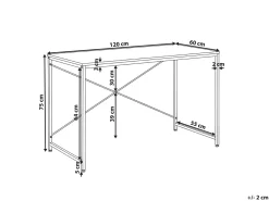 Scrivania ANDASTE Marrone chiaro/Bianco 120 cm 60 cm