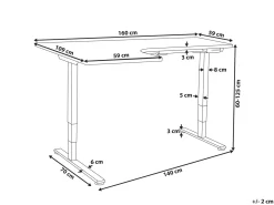 Scrivania angolare regolabile elettricamente DESTINES Nero 160 cm 109 cm Lato Sinistro