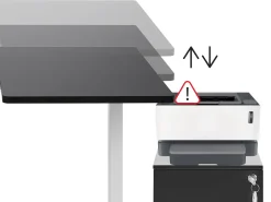 Scrivania angolare regolabile elettricamente DESTINES Bianco/Nero 160 cm 109 cm Lato destro