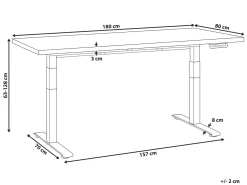 Scrivania elettrica regolabile in altezza DESTINES Nero 180 cm 80 cm