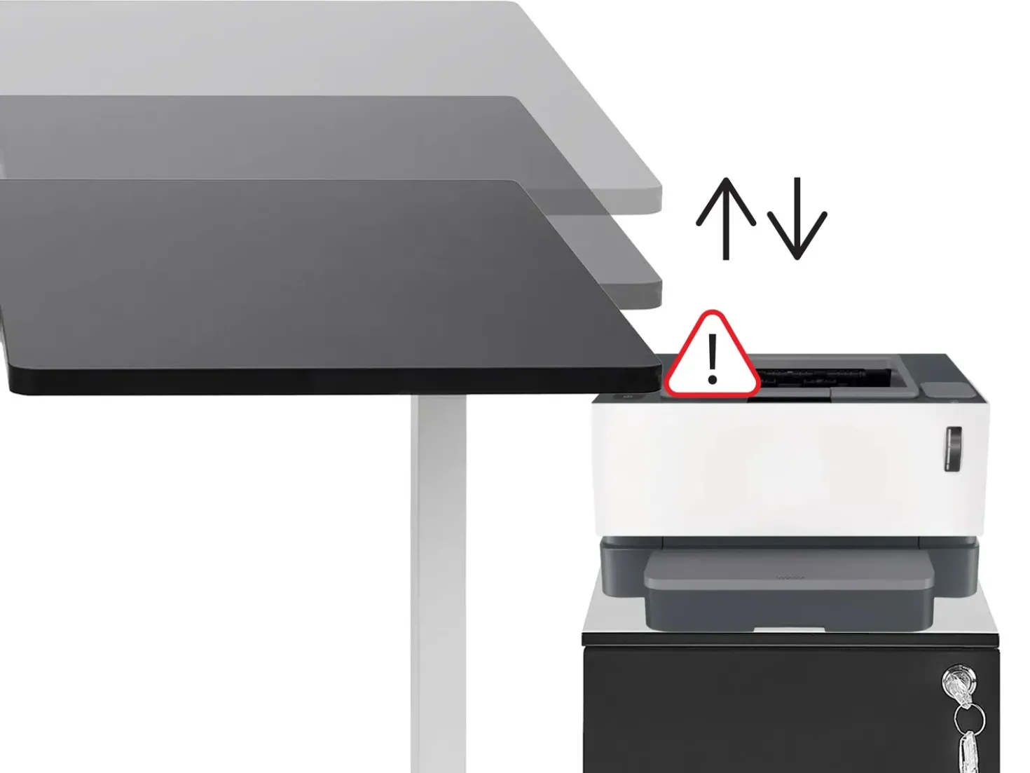 Scrivania elettrica regolabile in altezza DESTINES Nero/Marrone chiaro 180 cm 72 cm