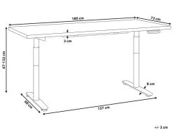 Scrivania elettrica regolabile in altezza DESTINAS Marrone chiaro/Bianco 180 cm 72 cm