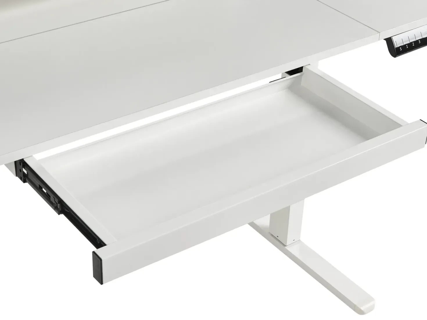 Scrivania elettrica regolabile in altezza LUCAMA Bianco 120 cm 60 cm con porta USB