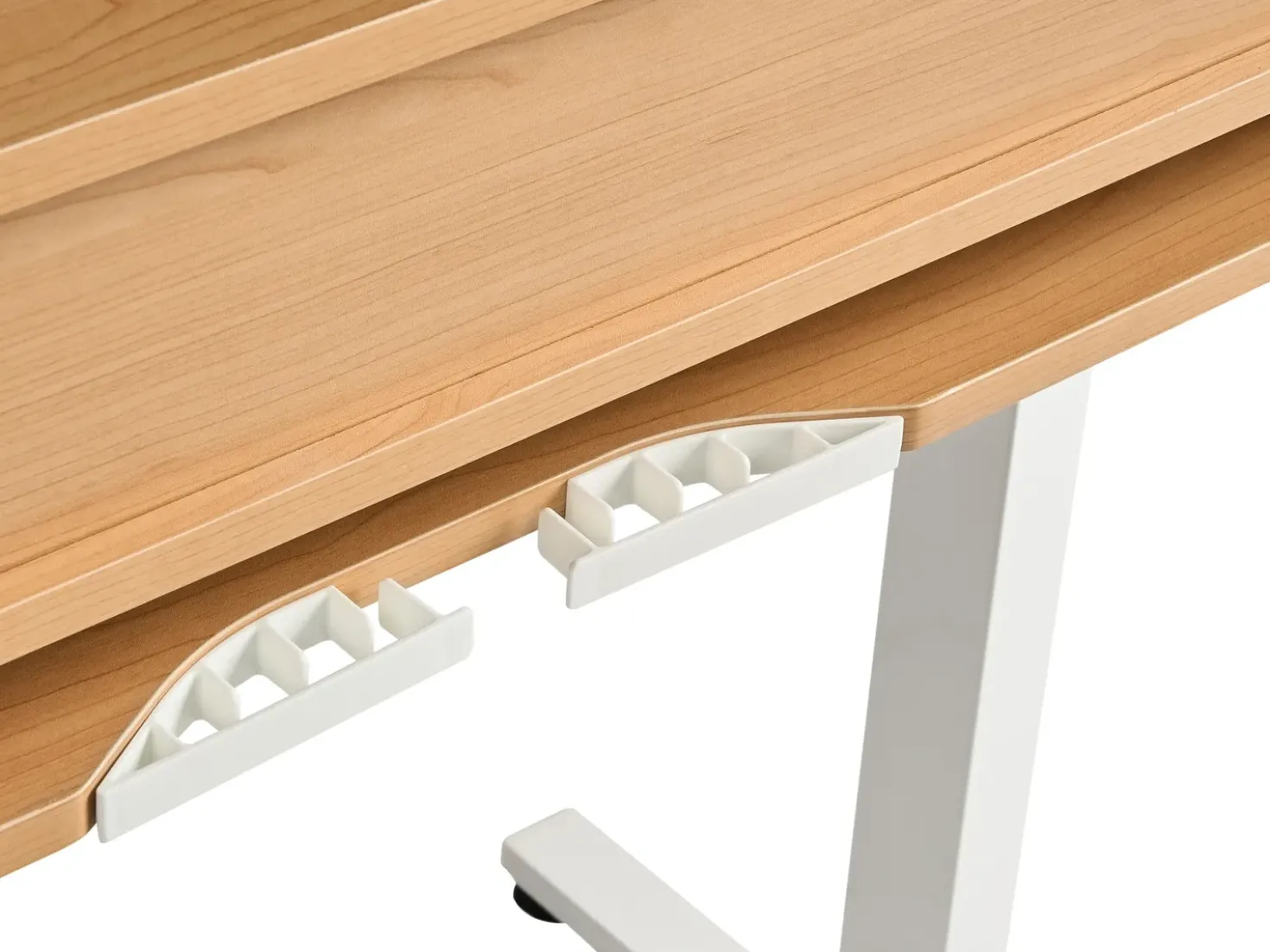 Scrivania elettrica regolabile in altezza LUCAMA Marrone chiaro/Bianco 120 cm 60 cm con porta USB