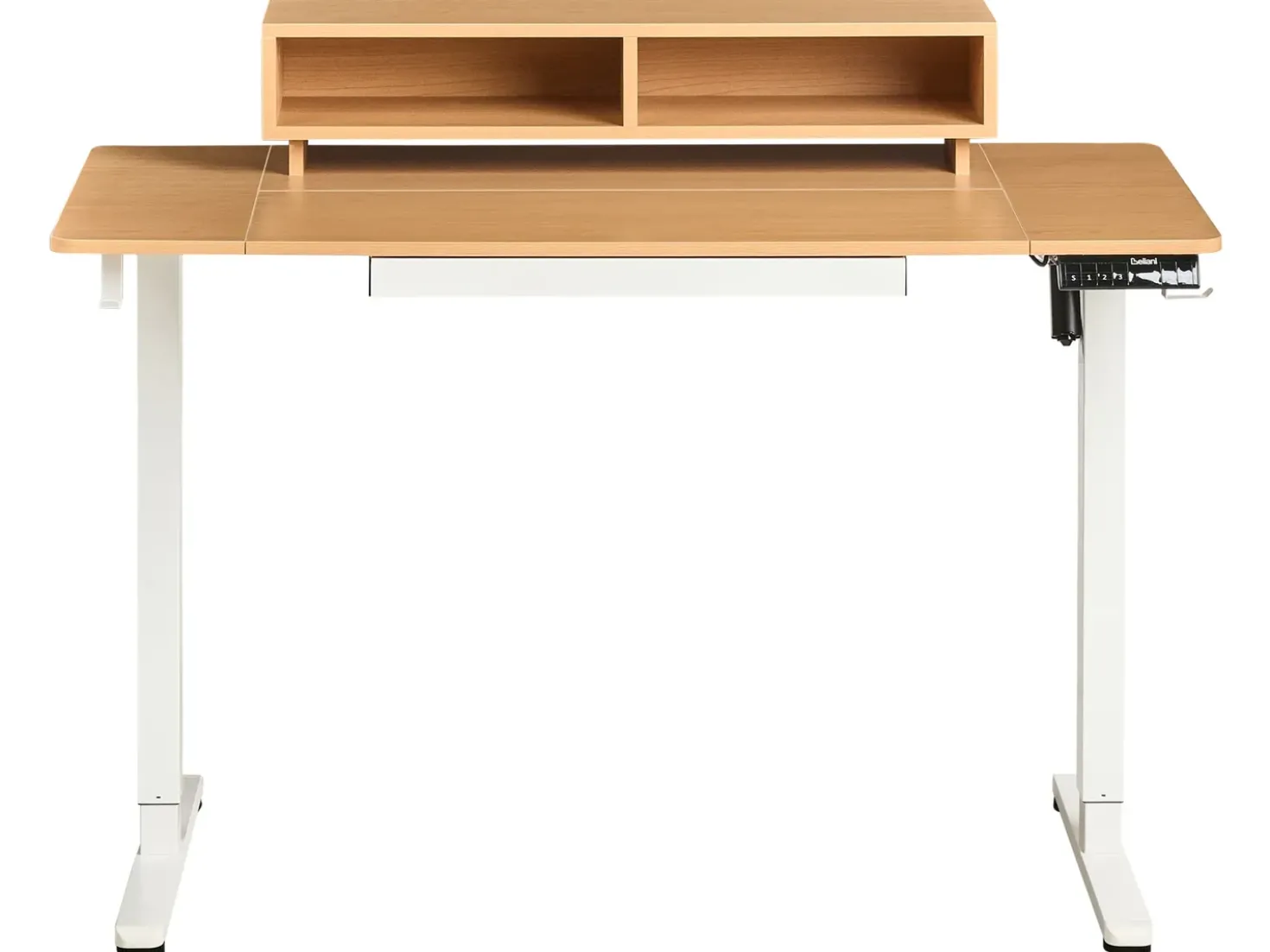 Scrivania elettrica regolabile in altezza LUCAMA Marrone chiaro/Bianco 120 cm 60 cm con porta USB