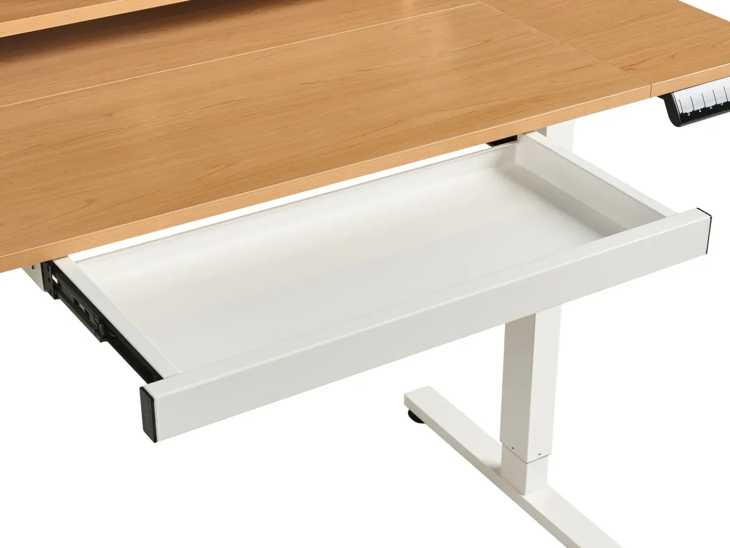 Scrivania elettrica regolabile in altezza LUCAMA Marrone chiaro/Bianco 120 cm 60 cm con porta USB