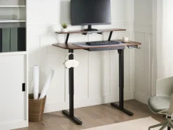 Scrivania elettrica regolabile in altezza WILBANKS Marrone/Nero 120 cm 60 cm con porta USB