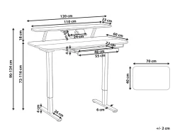 Scrivania elettrica regolabile in altezza WILBANKS Marrone chiaro/Bianco 120 cm 60 cm con porta USB