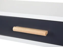 Online Beliani Scrivania FRISCO Grigio 120 cm 45 cm con Cassetti Bianco Grigio Marrone